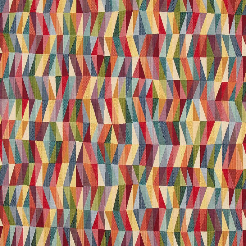 Sisustuskangas Gobeliini Graafinen siksak – vaalea beige/karmiininpunainen,  image number 1