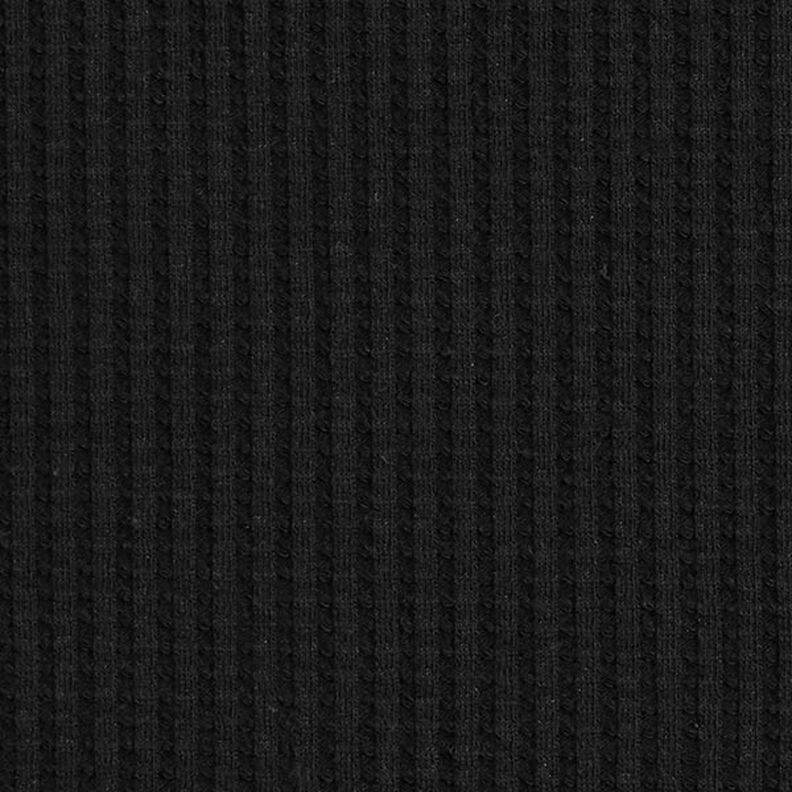 Puuvillainen vohvelijersey Yksivärinen – musta,  image number 4