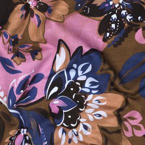 French Terry Kes&auml;college Maalatut kukat Digitaalipainatus &ndash; indigo/kastanjanruskea, 