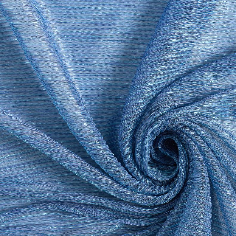 Läpikuultava plisee Kimalleraidat – sininen,  image number 3