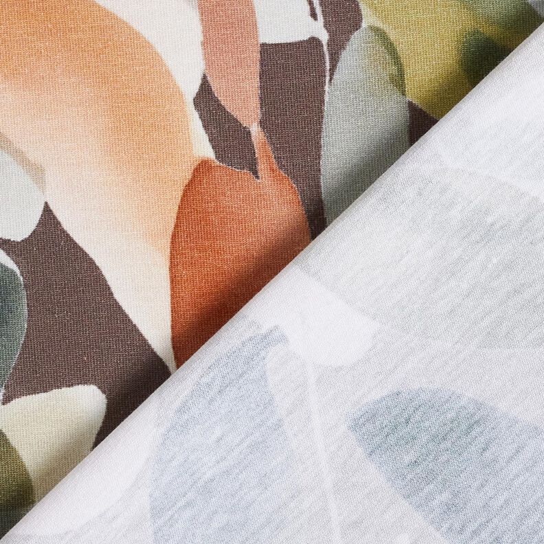 Puuvillajersey Akvarellikukinnot Digitaalipainatus – kupari/pistaasi,  image number 4