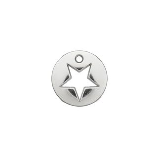 Koristeosa Tähti [ Ø 12 mm ] – hopea metallinen, 