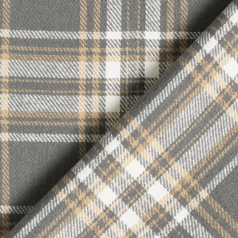 Puuvillaflanelli Ruutu – harmaa/valkoinen,  image number 4