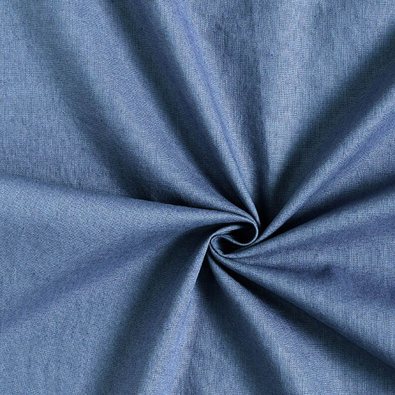 Pellava-puuvilla-sekoite Yksivärinen – teräksen sininen,  image number 1