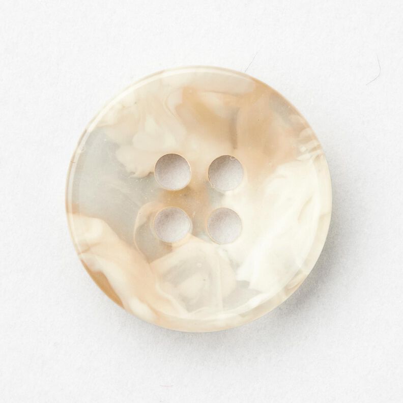 4-reikäinen marmorikuvioinen nappi [Ø 15 mm] – kerma/beige,  image number 1