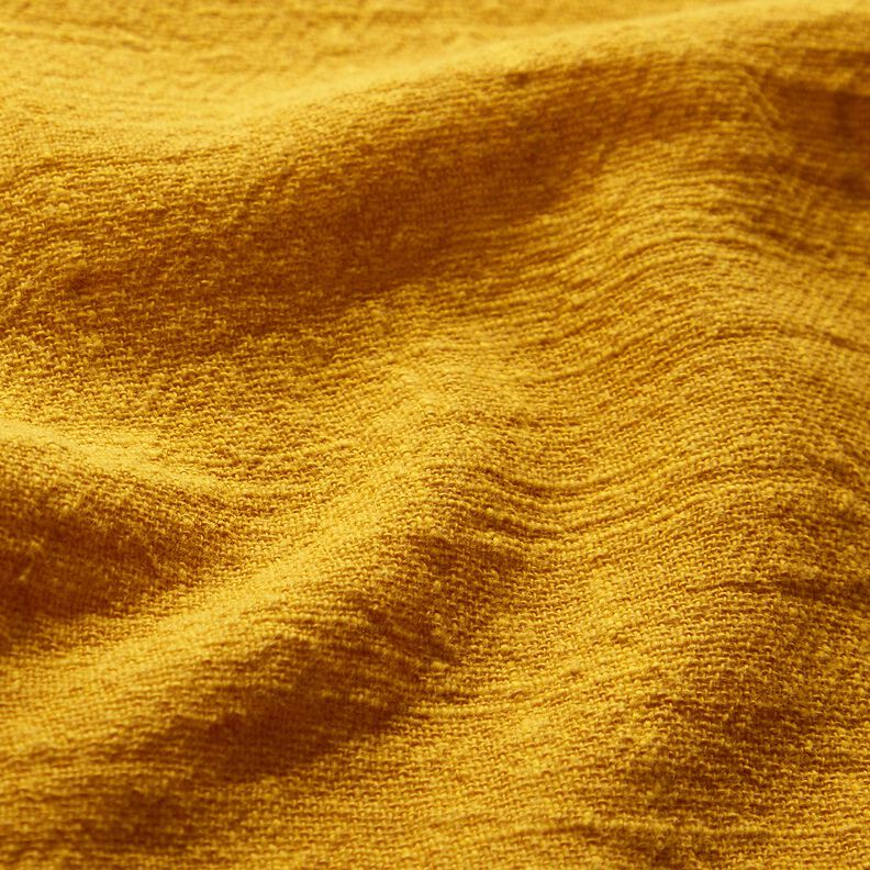 Puuvillakangas Pellavatyyli – sinappi,  image number 2
