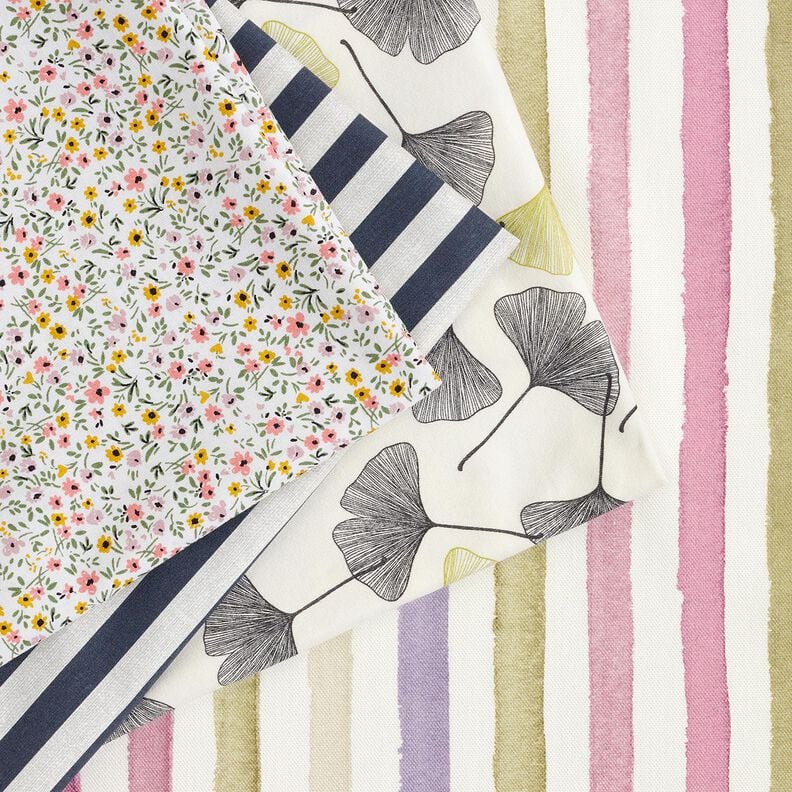 Puuvillajersey Neidonhiuspuun lehdet &ndash; villanvalkoinen/lime green,  image number 5