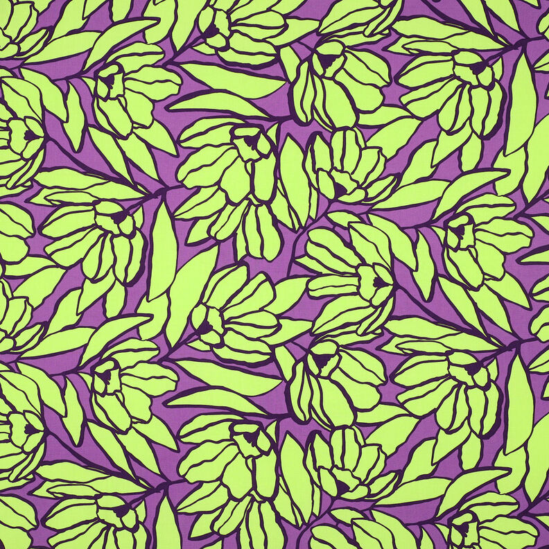 Lenzing Ecovero Inked Bouquet | Nerida Hansen – punalila/lime green,  image number 1