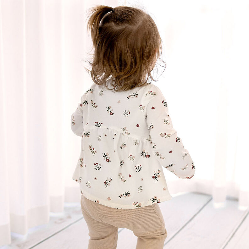 Puuvillajersey Kukat ja sydämet – villanvalkoinen,  image number 9