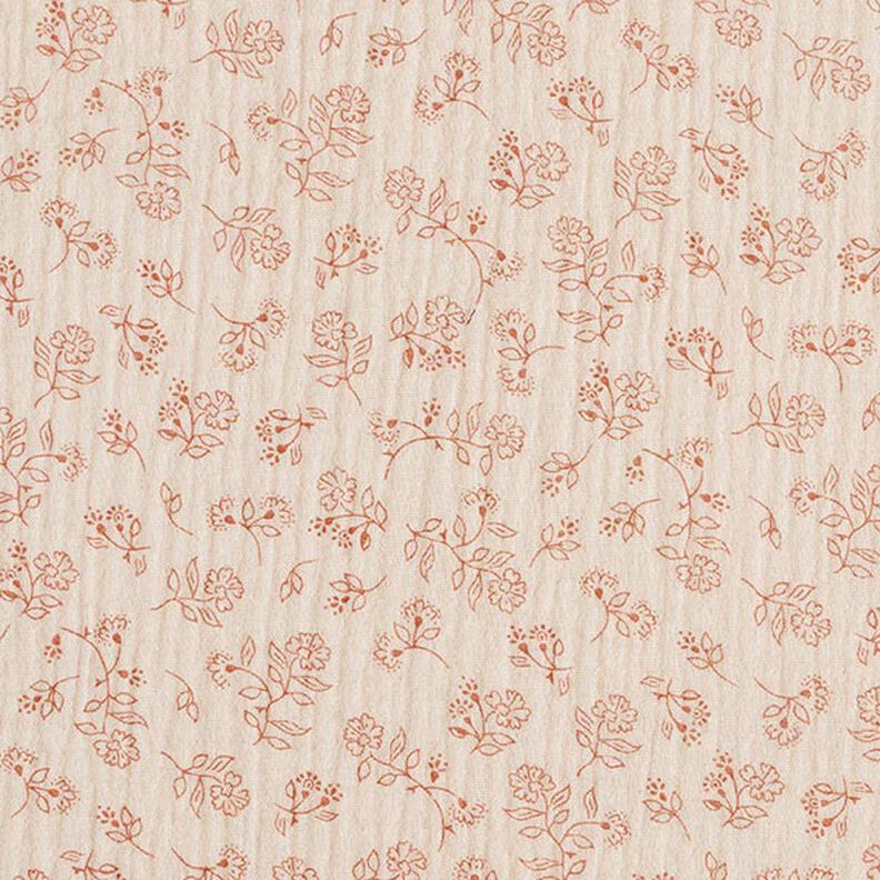 Musliini-/kaksikerroksinen kangas pienet kukkaköynnökset – luonnonvärinen,  image number 1