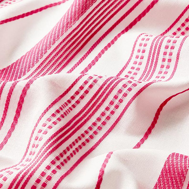 Puuvillakangas Kirjaillut raidat – villanvalkoinen/pink,  image number 2