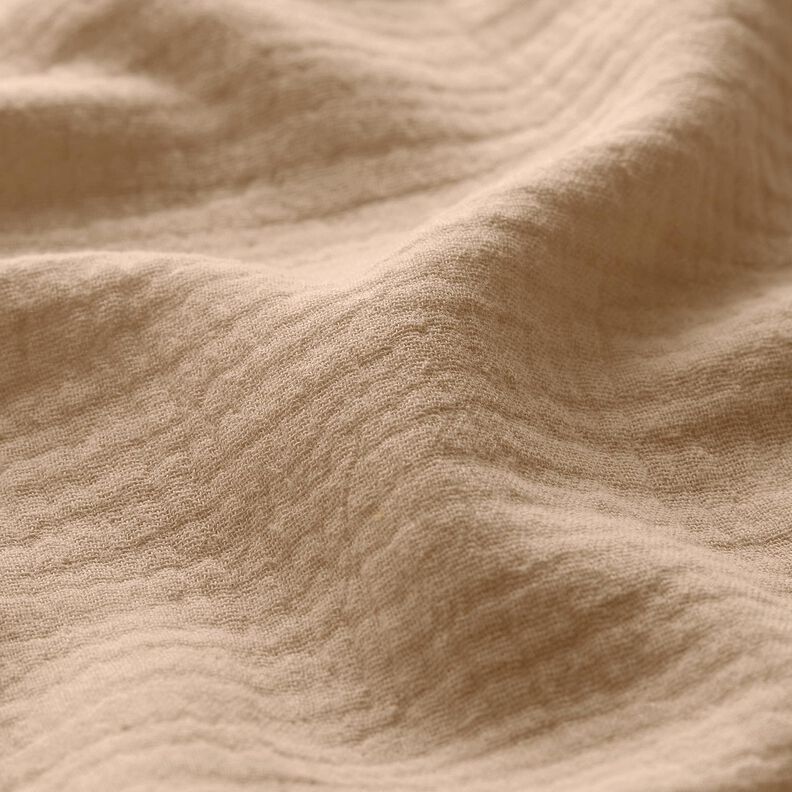 Musliini-/kaksikerroksinen kangas – tumma beige,  image number 3