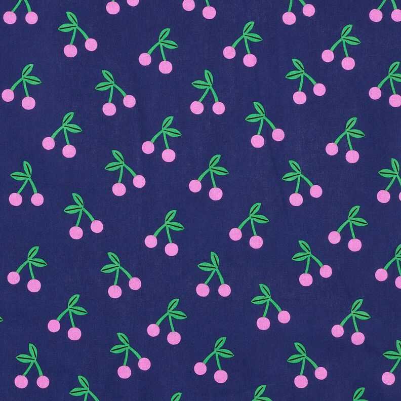 Pinnoitettu puuvilla Sievät kirsikat – laivastonsininen,  image number 1