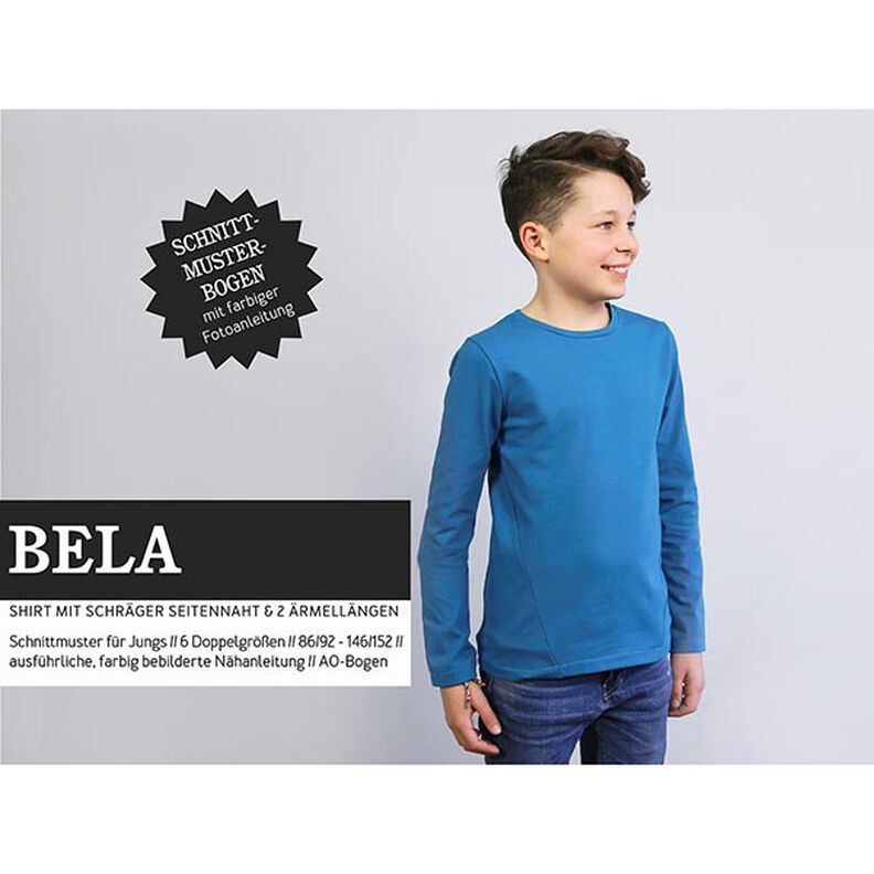 BELA Urheilullinen paita, jossa vino sivusauma | Studio Schnittreif | 86–152,  image number 1