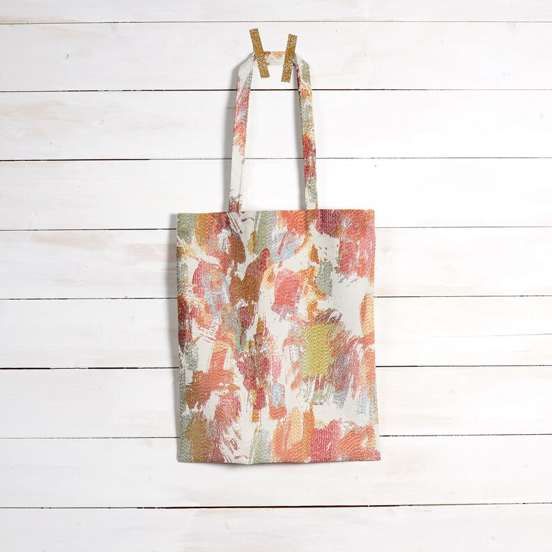 Sisustuskangas Gobeliini Abstrakti taide &ndash; vaalea beige/vaalea marjanpunainen,  image number 6