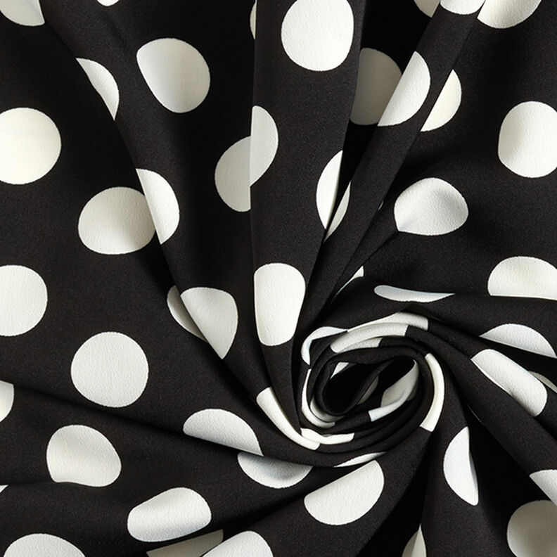Kreppikangas Polka Dots [2,5 cm] – musta,  image number 3