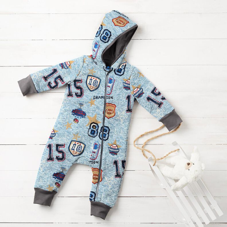 Alpenfleece Collegetakki &ndash; vaaleansininen/harmaa,  image number 6