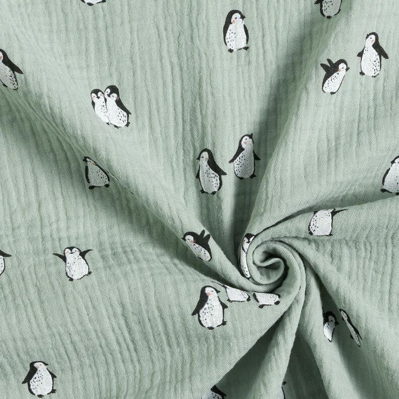 Musliini-/kaksikerroksinen kangas iloiset pingviinit &ndash; kaisla,  image number 3