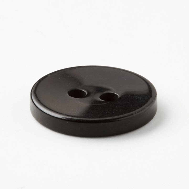 2-reikäinen kiiltävä nappi [Ø 15 mm] – musta,  image number 2