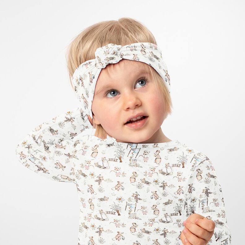 Puuvillajersey Hiiriperhe Digitaalipainatus &ndash; villanvalkoinen,  image number 5