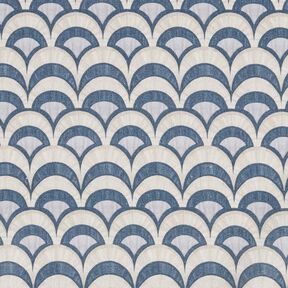 Puuvillakangas Popliini Tyylikk&auml;&auml;t kaaret &ndash; siniharmaa/vaalea ruskeanharmaa, 