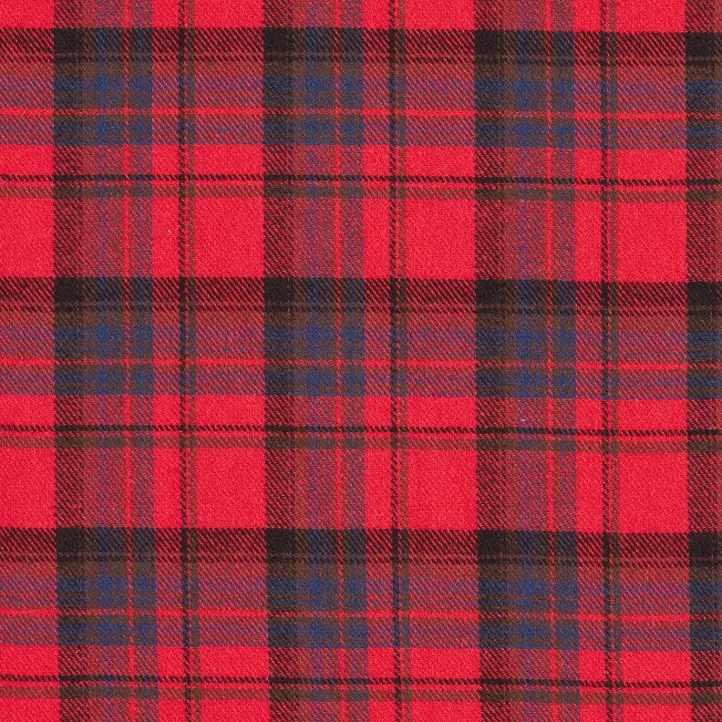 Puuvillaflanelli Ruutu &ndash; chili/indigo,  image number 1