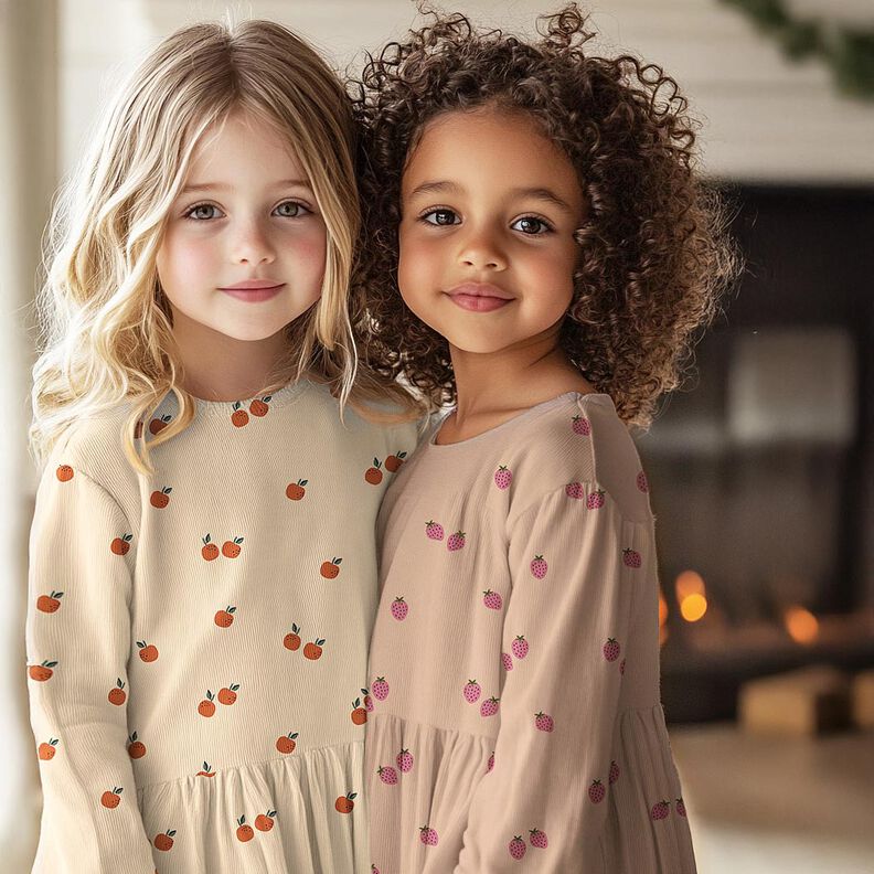 GOTS Puuvillajersey Päärynät | Poppy Fabrics – vaalea beige/vaalea oliivi,  image number 5