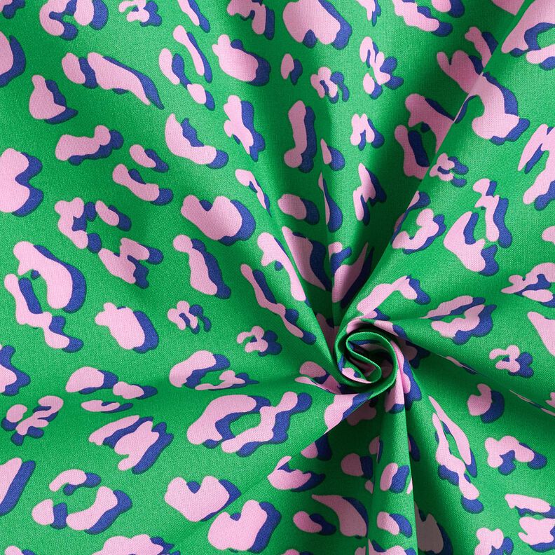 Pinnoitettu puuvilla Abstrakti leo | Poppy Fabrics &ndash; vihre&auml;/roosa,  image number 3