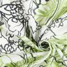 Puuvilla-silkkisekoite Abstraktit kukat – norsunluu/keväänvihreä,  thumbnail number 3