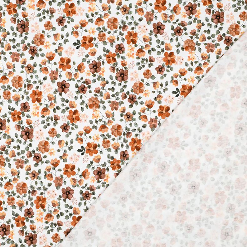 GOTS Puuvillajersey Syyskukat Digitaalipainatus &ndash; valkoinen/ruusunpunainen,  image number 3