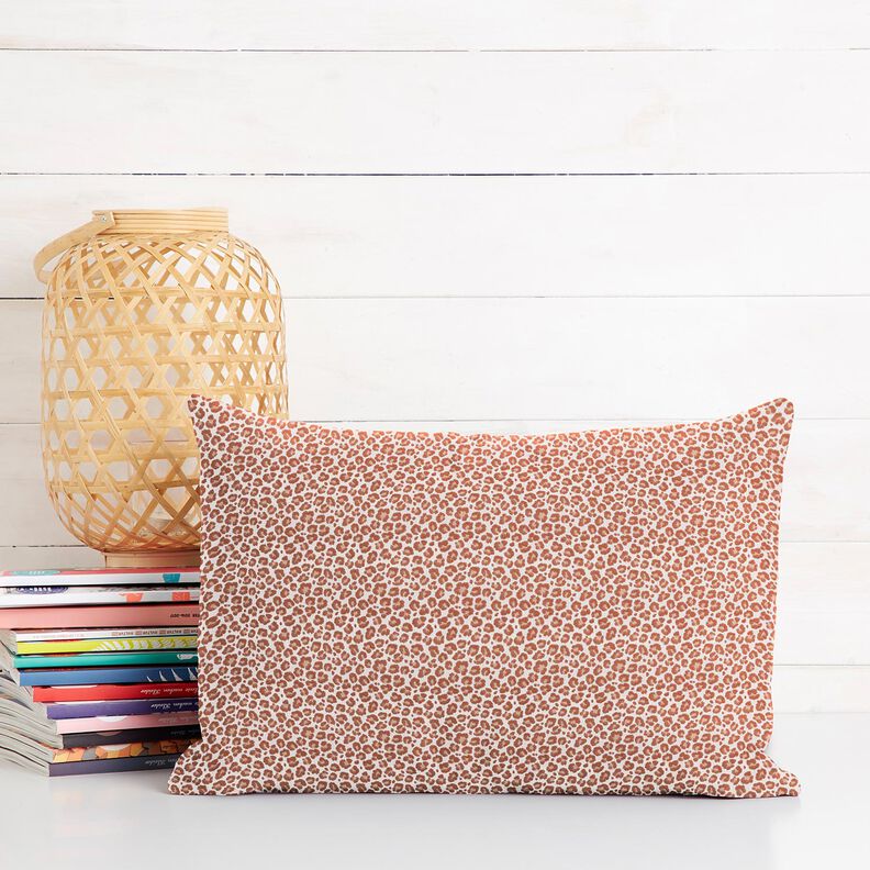 Puuvillakangas Kretonki Leopardi Pieni – norsunluu/kupari,  image number 6