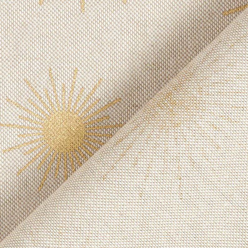 Sisustuskangas Puolipanama kultaiset auringot   – luonnonvärinen,  image number 4