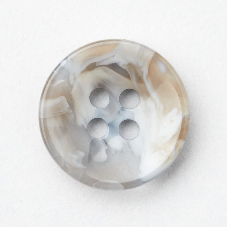 4-reikäinen marmorikuvioinen nappi [Ø 15 mm] – vauvansininen/beige,  image number 1