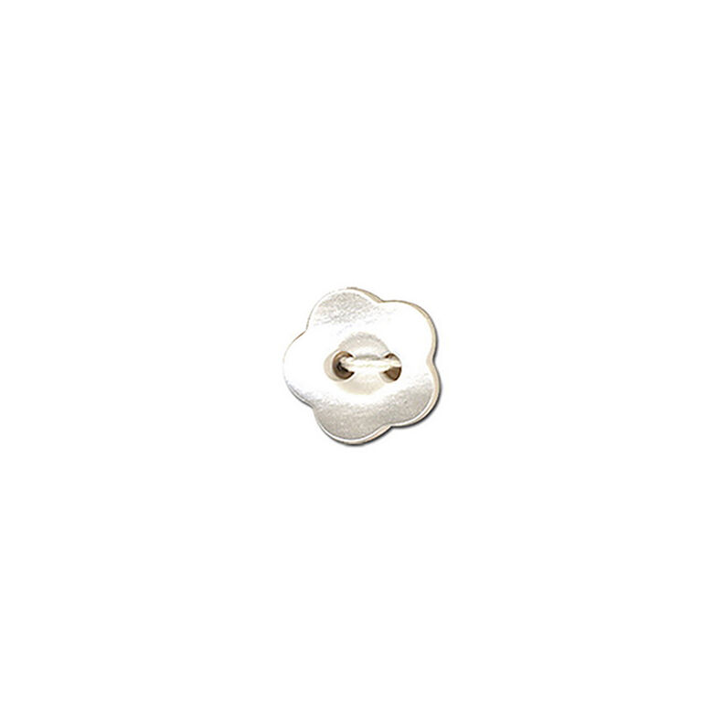 Kaksireikäinen nappi Kukka  – villanvalkoinen,  image number 1