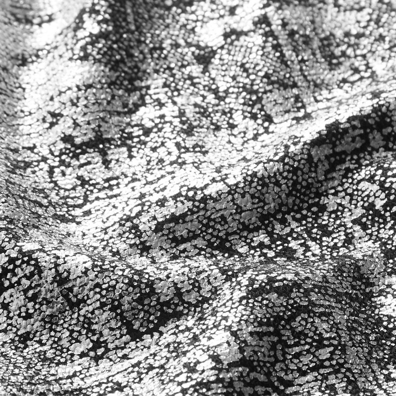 Neulekangas Metallic-printti Abstrakti – hopea metallic/musta,  image number 3