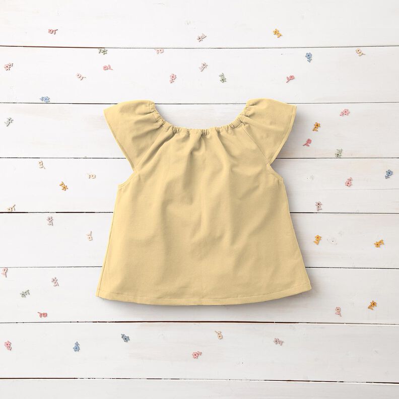 Puuvillajersey Medium Yksivärinen – vaniljankeltainen,  image number 11