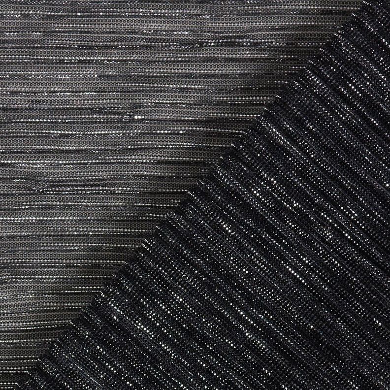 Läpikuultava plisee Kimalleraidat – musta,  image number 4