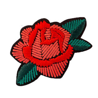 Kangasmerkki  Ruusu [ 5,5 x 8,5 cm ] – punainen/vihreä, 