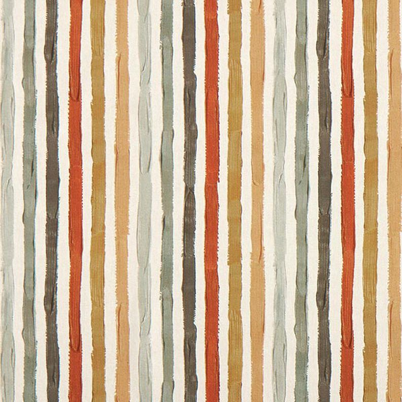 Sisustuskangas Puolipanama Maalatut raidat &ndash; luonnonv&auml;rinen/ruskea,  image number 1