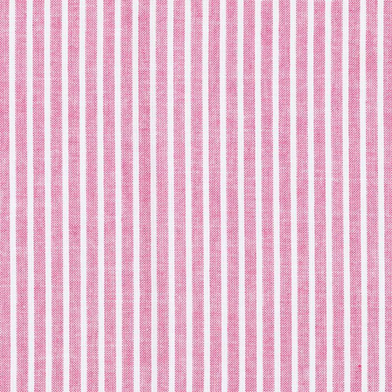 Puuvilla-pellavasekoite Pitkittäisraidat – pink/valkoinen,  image number 1