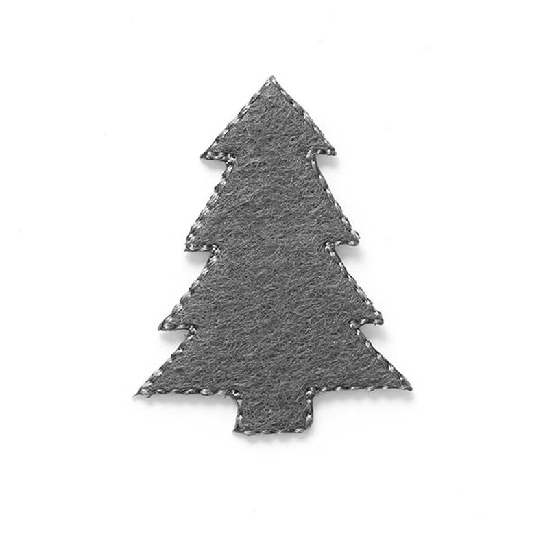 Kangasmerkki Huopa Joulukuusi [4 cm] – harmaa,  image number 1