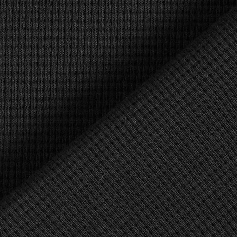 Minivohvelijersey Puuvilla Yksivärinen – musta,  image number 4