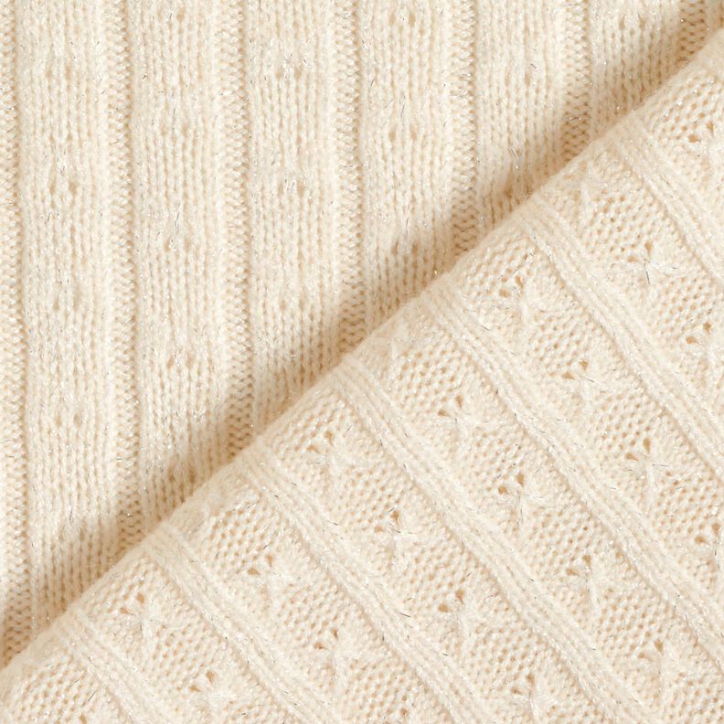 Neulekangas Ajour ylellisen kimaltelevilla raidoilla – kerma,  image number 4