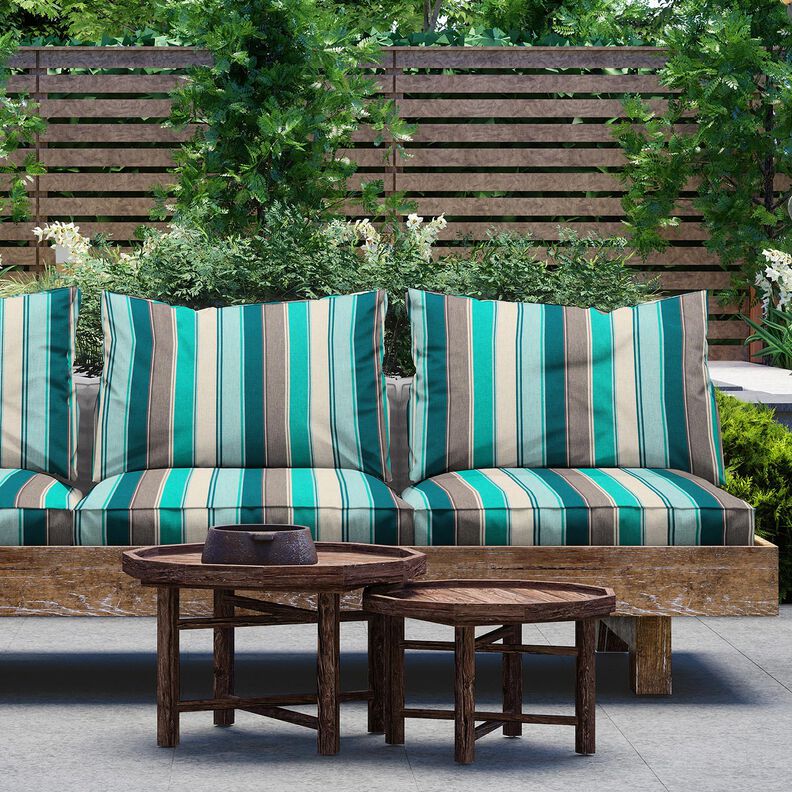 Ulkokankaat Canvas Sekaraidat – sinikuusi/greige,  image number 6