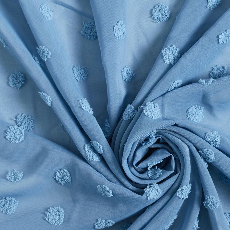 Sifonki Isot dobby-pilkut – briljantin sininen,  image number 3