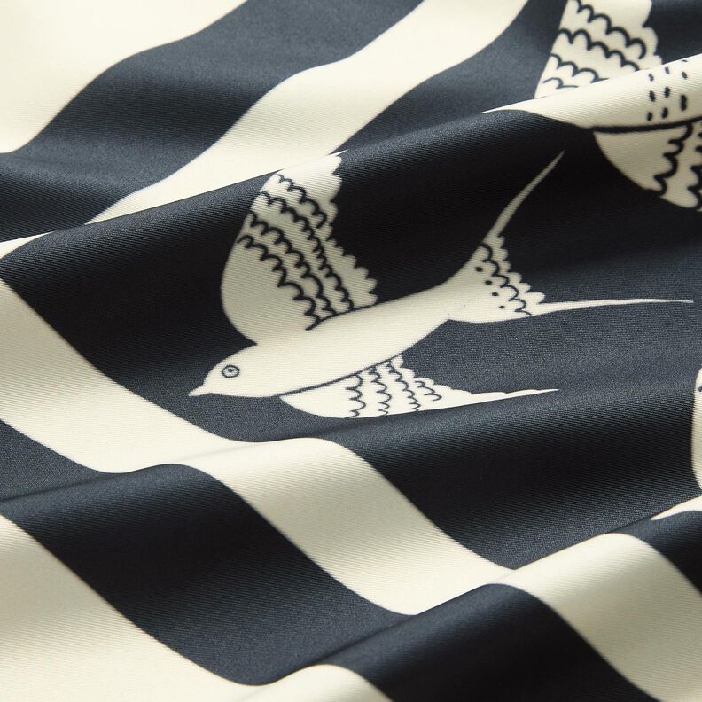 Satiinipaneeli Pääskyset | Katia Fabrics – antrasiitti/kerma,  image number 6