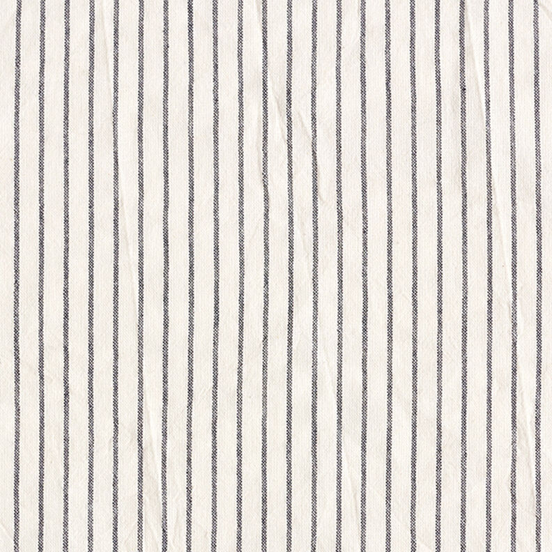Paitapuserokangas Puuvillasekoite Leveät raidat – villanvalkoinen/musta,  image number 1