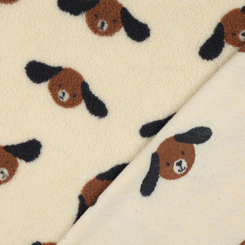 Teddyplyysi Koirien päät | Poppy Fabrics – vaalea beige/mustanruskea,  image number 4