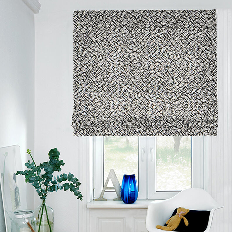 Sisustuskangas Puolipanama Leoprintti – musta/luonnonvärinen,  image number 6