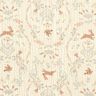 Musliini-/kaksikerroksinen kangas Lintu ja j&auml;nis kukkapuutarhassa &ndash; villanvalkoinen,  thumbnail number 1